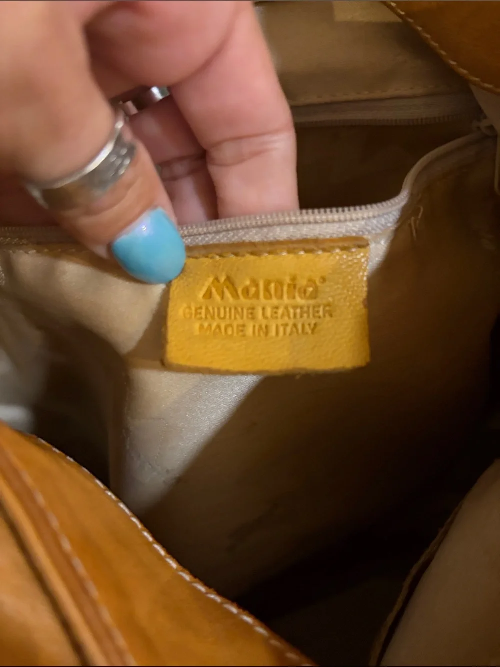 Mania leather made in Italy tan hobo handbag